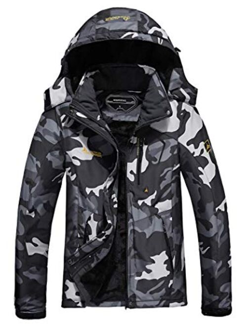 MOERDENG Women's Waterproof Ski Jacket Warm Winter Snow Coat Mountain Windbreaker Hooded Raincoat Jacket