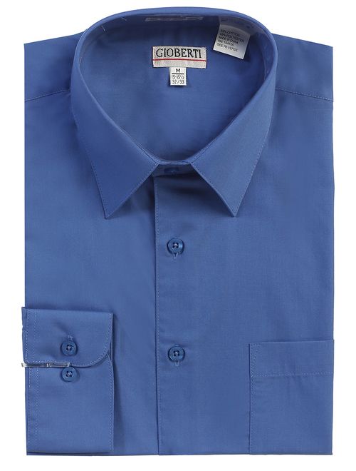 Gioberti Men's Long Sleeve Solid Dress Shirt