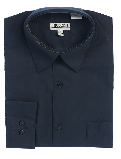 Gioberti Men's Long Sleeve Solid Dress Shirt