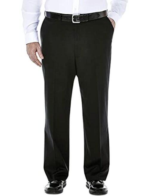 Haggar Men's Premium No-Iron Classic-Fit Expandable-Waist Pleat-Front Pant