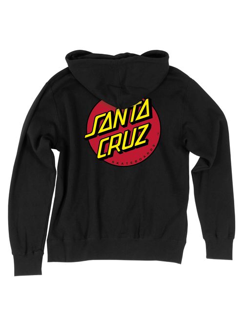 Santa Cruz Skateboards Classic Dot Hooded Pullover Sweatshirt (Large, Black)