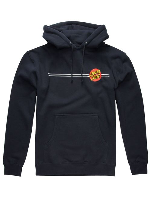 Santa Cruz Skateboards Classic Dot Hooded Pullover Sweatshirt (Large, Black)