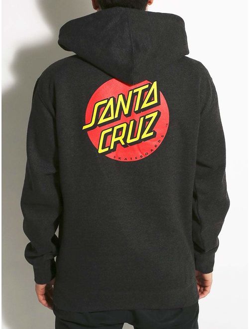 Santa Cruz Skateboards Classic Dot Hooded Pullover Sweatshirt (Large, Black)