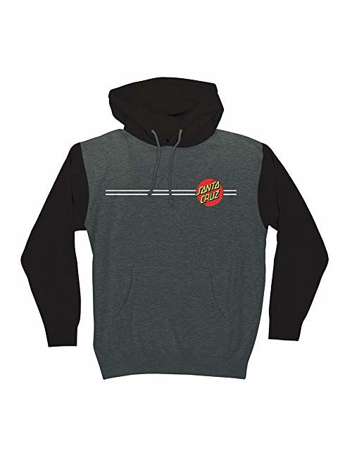 Santa Cruz Skateboards Classic Dot Hooded Pullover Sweatshirt (Large, Black)