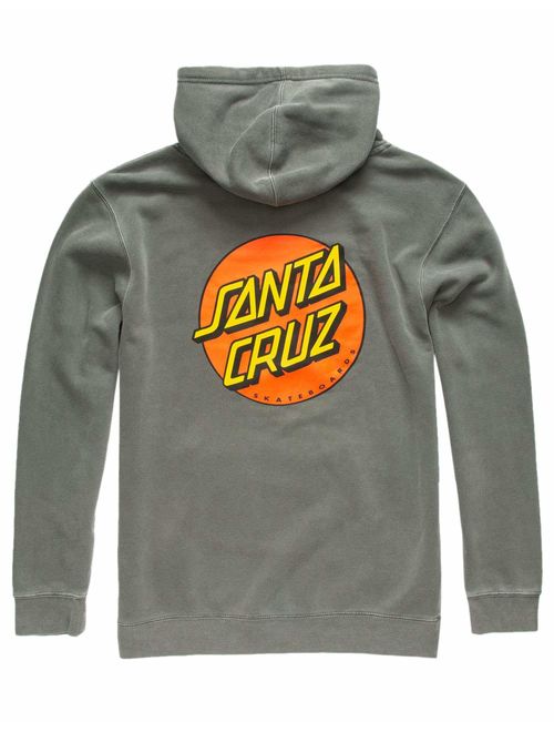 Santa Cruz Skateboards Classic Dot Hooded Pullover Sweatshirt (Large, Black)