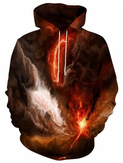 Hgvoetty Unisex Graphic Hoodies for Women Men Cool 3D Graphic Printed Sweatshirts with Pockets