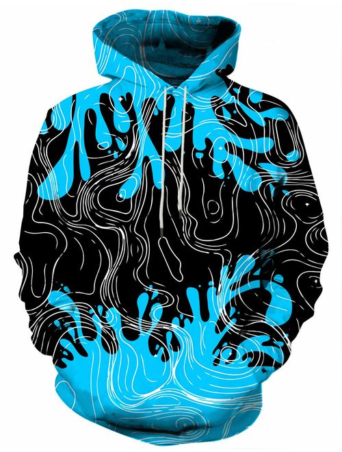 Hgvoetty Unisex Graphic Hoodies for Women Men Cool 3D Graphic Printed Sweatshirts with Pockets