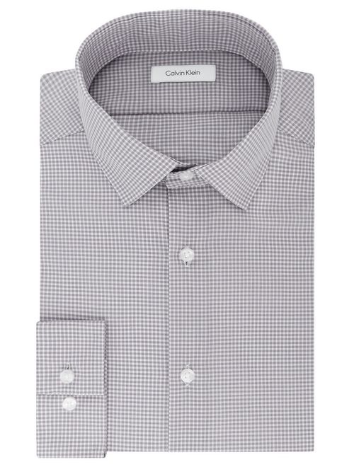 Calvin Klein Men's Gingham Non Iron Slim Fit Dress Shirt