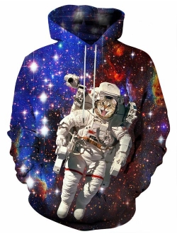 Hgvoetty Unisex 3D Graphic Print Hoodies Graphic Space Pullover Hooded Sweatshirts for Men Women