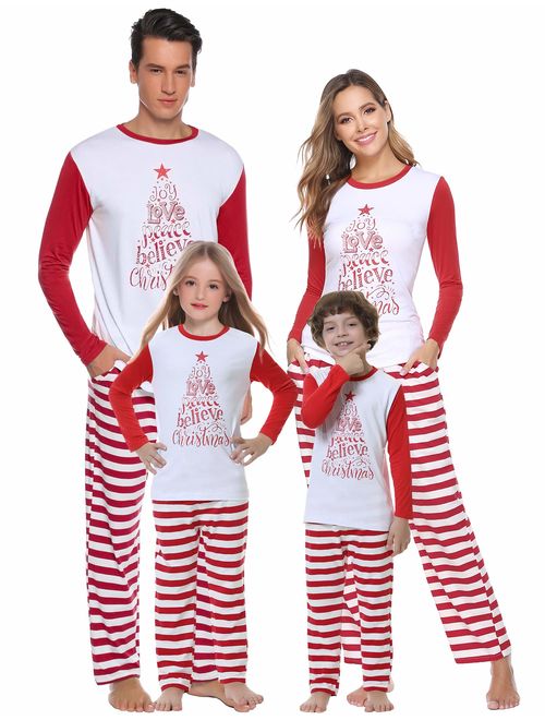 iClosam Matching Family Christmas Pajamas Set Holiday Pajamas Sleepwear Dad Mom PJs