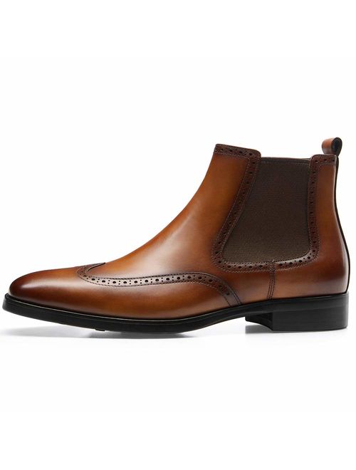 Buy GIFENNSE Mens Chelsea Boots Leather Dress Boots for Men online ...