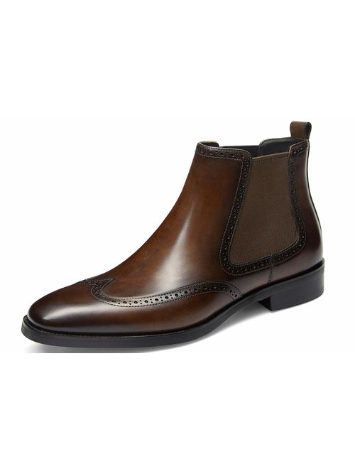 GIFENNSE Mens Chelsea Boots Leather Dress Boots for Men