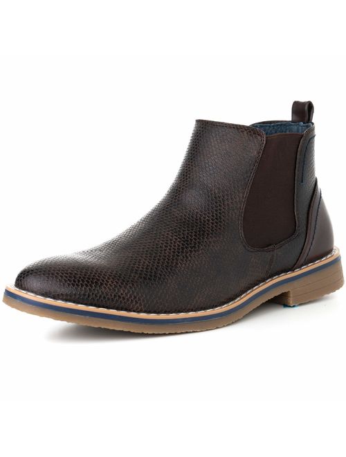 alpine swiss Mens Nash Chelsea Boots Snakeskin Ankle Boot Genuine Leather Lined