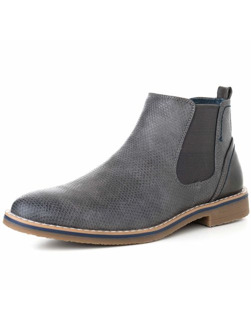 alpine swiss Mens Nash Chelsea Boots Snakeskin Ankle Boot Genuine Leather Lined