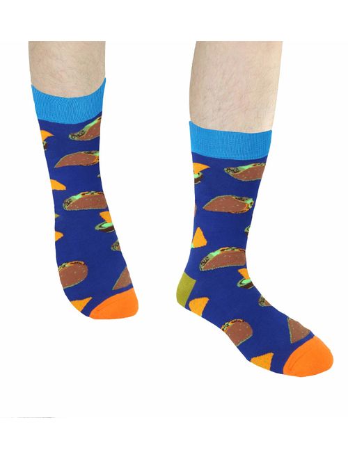 Men's Novelty Crazy Food Socks Funny Corgi Math Pineapple Fruit Pattern Gifts