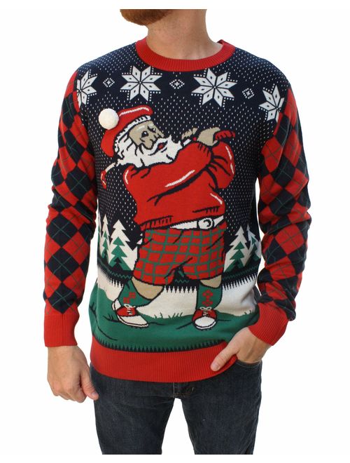 Ugly Christmas Sweater Company Men's Assorted Santa Crew Neck Xmas Sweaters