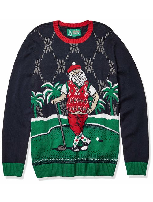 Ugly Christmas Sweater Company Men's Assorted Santa Crew Neck Xmas Sweaters