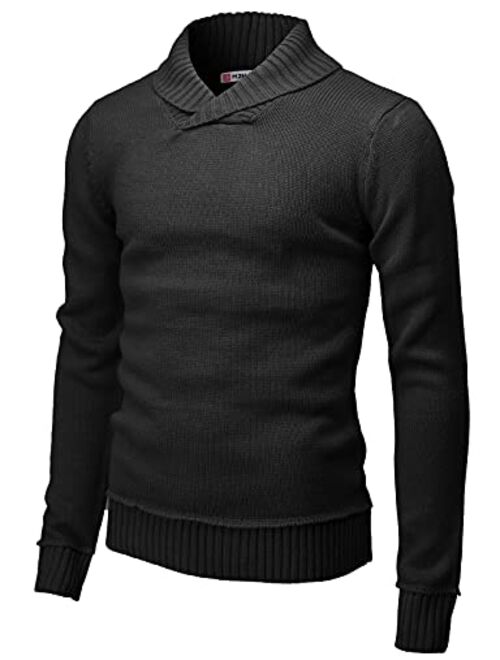 H2H Mens Casual Slim Fit Pullover Sweaters Long Sleeve Knitted Fabric Zip Up Mock Neck Polo Sweater