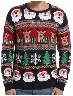 *daisysboutique** Daisyboutique Men's Christmas Decorations Stripes Sweater Cute Ugly Pullover