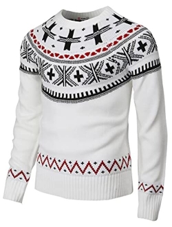 H2H Mens Casual Slim Fit Knitted Pullover Sweaters Thermal of Various Christmas Pattern