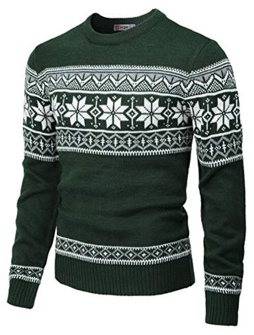 H2H Mens Casual Slim Fit Knitted Pullover Sweaters Thermal of Various Christmas Pattern