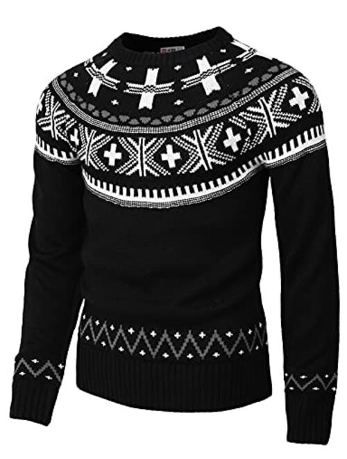 H2H Mens Casual Slim Fit Knitted Pullover Sweaters Thermal of Various Christmas Pattern