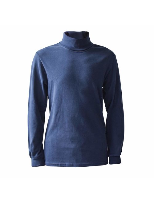 Men's 100% Interlock Knit Combed Cotton Super-Soft Euro Design Ski Casual Turtleneck Pullover