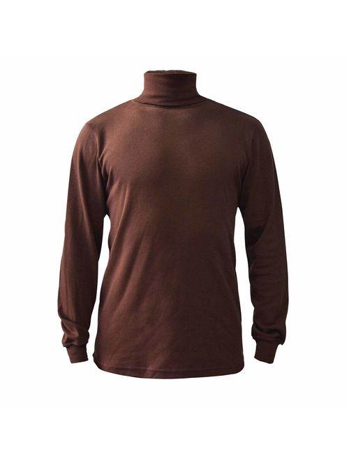 Men's 100% Interlock Knit Combed Cotton Super-Soft Euro Design Ski Casual Turtleneck Pullover