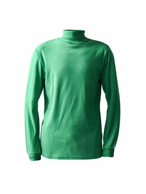 Men's 100% Interlock Knit Combed Cotton Super-Soft Euro Design Ski Casual Turtleneck Pullover