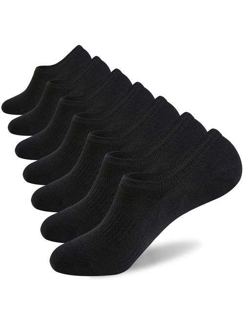 No Show Socks Mens 7 Pair Cotton Thin Non Slip Low Cut Men Invisible Sock 6-9/10-12/12-14