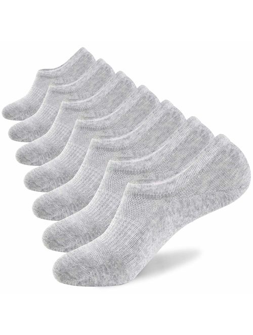 No Show Socks Mens 7 Pair Cotton Thin Non Slip Low Cut Men Invisible Sock 6-9/10-12/12-14