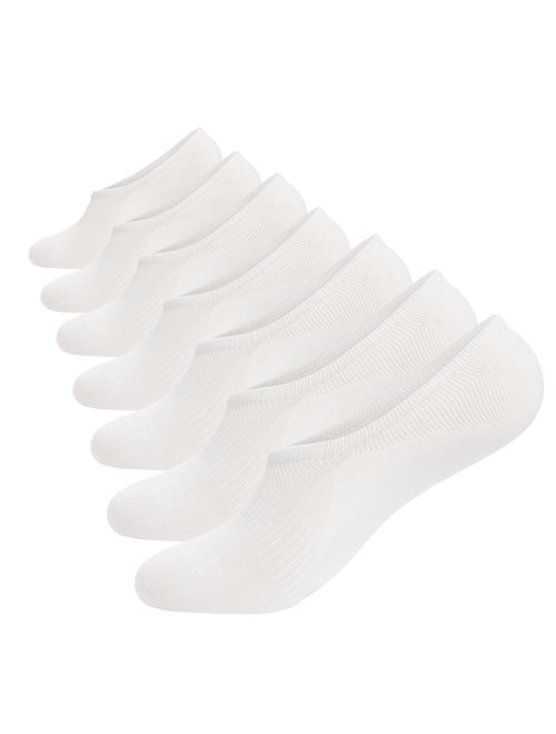 No Show Socks Mens 7 Pair Cotton Thin Non Slip Low Cut Men Invisible Sock 6-9/10-12/12-14