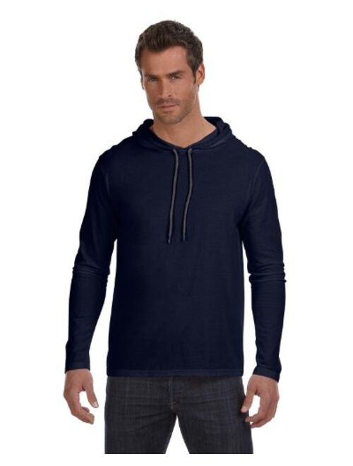 Anvil Cotton Solid Lightweight Long-Sleeve Hooded T-Shirt