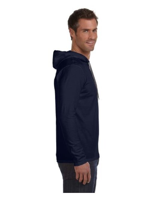 Anvil Cotton Solid Lightweight Long-Sleeve Hooded T-Shirt