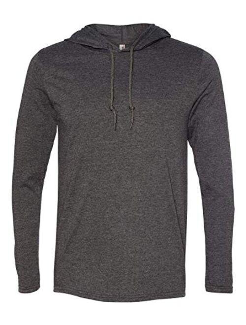 Anvil Cotton Solid Lightweight Long-Sleeve Hooded T-Shirt