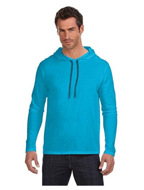 Anvil Cotton Solid Lightweight Long-Sleeve Hooded T-Shirt