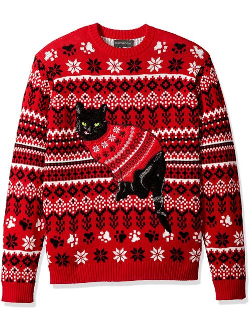 Blizzard Bay Men's Ugly Christmas Cat Sweater 