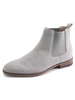 Cestfini Chelsea Slip-on Suede Boots for Men Genuine Leather Chukka Boots, Waterproof Casual Oxford Dress Ankle Bootie