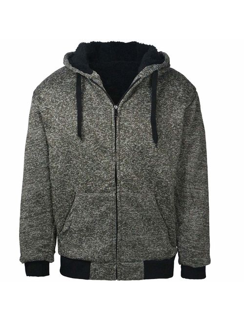 Gary Com Heavyweight Sherpa Fleece Hoodies for Men Full Zip Up Sweatshirt Long Sleeve Lined Active Jackets