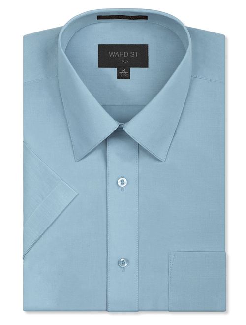 Ward St Men's Regular Fit Short Sleeve Dress Shirts