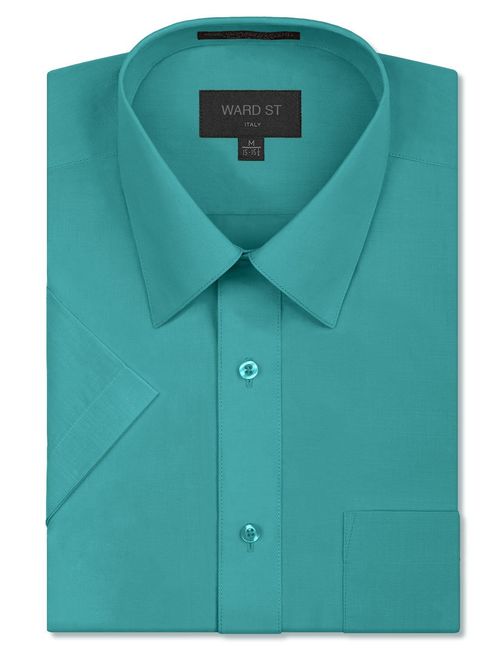 Ward St Men's Regular Fit Short Sleeve Dress Shirts