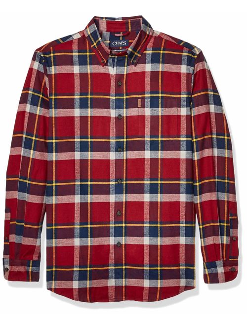 Chaps Men's Classic Fit Long Sleeve Performance Flannel Shirt