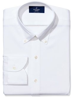 Amazon Brand - BUTTONED DOWN Men's Slim Fit Button-Collar Solid Pinpoint Dress Shirt, Supima Cotton Non-Iron