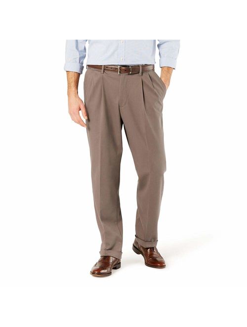 Dockers Men's Relaxed Fit Comfort Khaki Pleated Pants