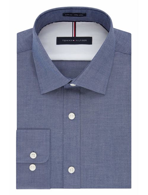 Tommy Hilfiger Men's Slim Fit Solid Non Iron Dress Shirt