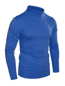 Mens Slim Fit Basic Thermal Turtleneck T Shirts Casual Knitted Pullover Sweaters