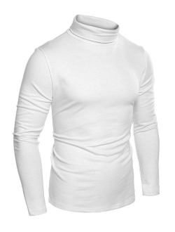 Mens Slim Fit Basic Thermal Turtleneck T Shirts Casual Knitted Pullover Sweaters