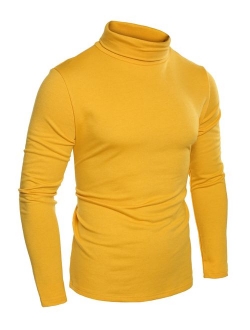 Mens Slim Fit Basic Thermal Turtleneck T Shirts Casual Knitted Pullover Sweaters