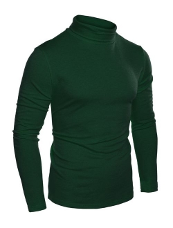 Mens Slim Fit Basic Thermal Turtleneck T Shirts Casual Knitted Pullover Sweaters