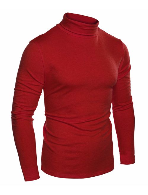 COOFANDY Mens Slim Fit Basic Thermal Turtleneck T Shirts Casual Knitted Pullover Sweaters